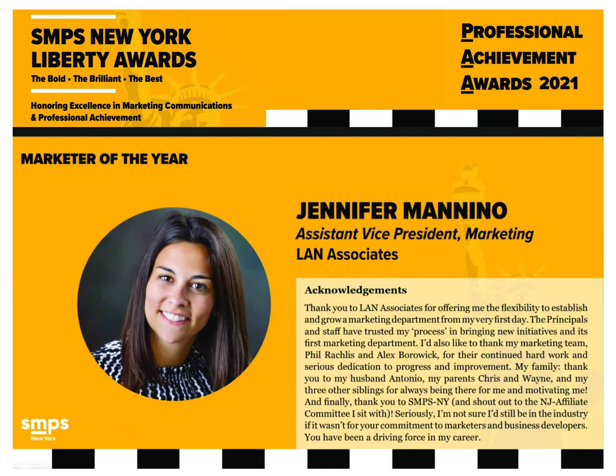 LAN Assistant Vice President Jen Mannino Wins SMPS Marketer of the Year ...